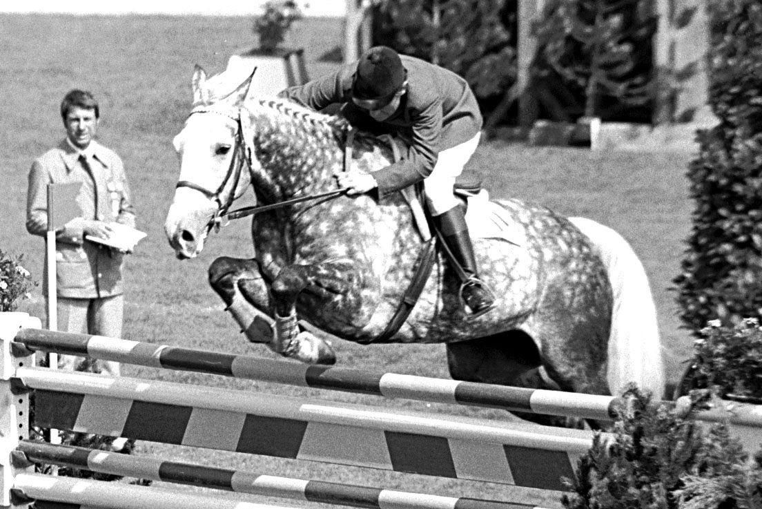 Graziano Mancinelli and the eight-year old grey Irish-bred Ambassador